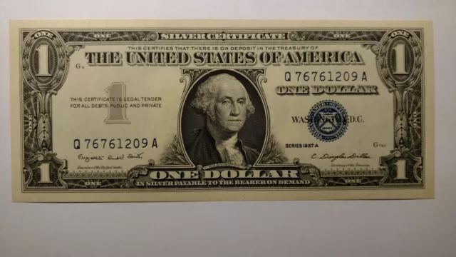 Fr-1620 Series 1957A Silver Certificate Uncirculated Blue Seal Crisp New Bill.