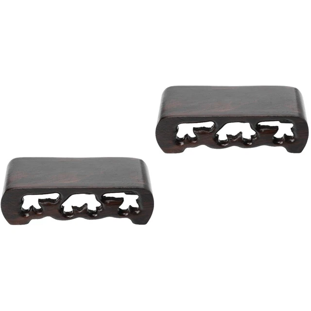 2 pz piedistallo intagliato forma rettangolare vaso base bonsai supporto statua buddista