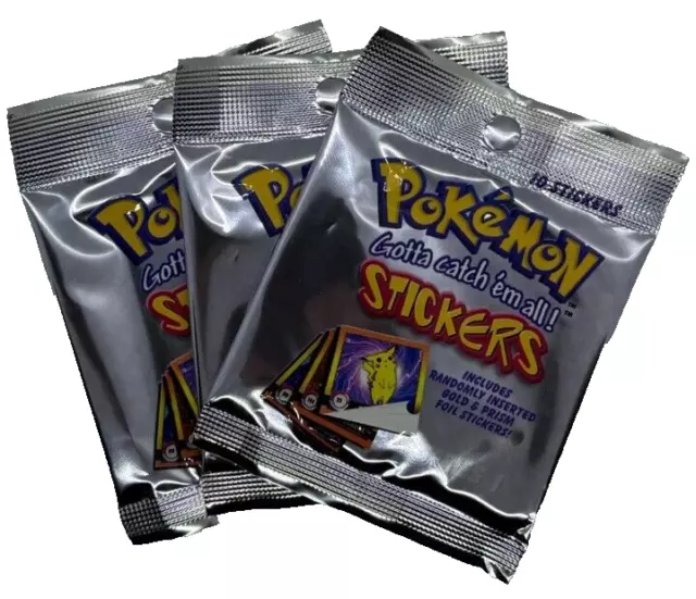 Lot of (3) 1999 Pokemon Artbox Stickers Series 1 Factory Sealed Booster Packs