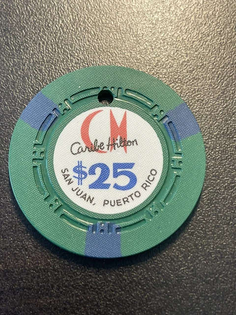 $25 CARIBE HILTON San Juan Puerto Rico Casino Chip **Very Rare