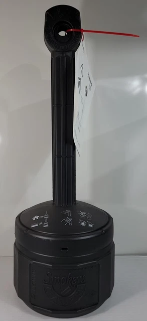 Cigarette Butt Receptacle by Justrite Outdoor Smokers Cease Fire, Black. New