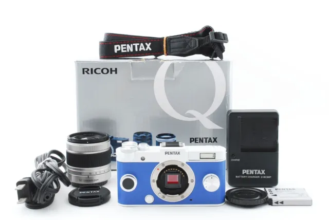 PENTAX Q-S1 12.4 MP Digital SLR Camera Blue Rare Color w/02 Lens Kit [532 shots]