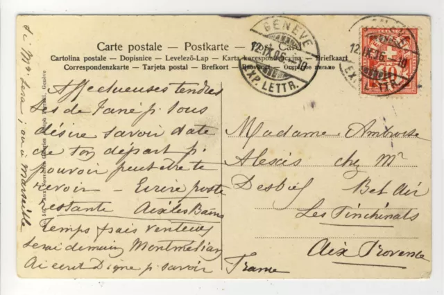 AK Geneve, Genf, Rue du Mont-Blanc, Hotel des Postes 1906 2