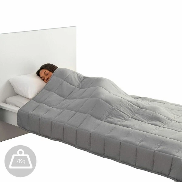 Weighted Blanket Reduce Stress Comforter Heavy 7Kg 120X180 Anti Anxiety Grey New