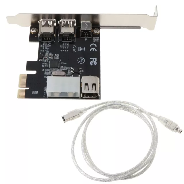 PCIe 3 Ports 1394A Firewire Expansion Card, PCI E (1X) to IEEE 1394 Adapter