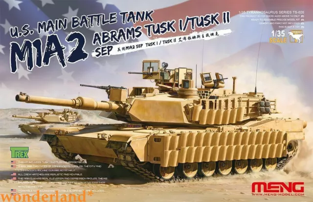 Tanque de batalla principal Meng modelo 1/35 TS-026 EE. UU. M1A2 SEP Abrams Tusk I/Tusk II