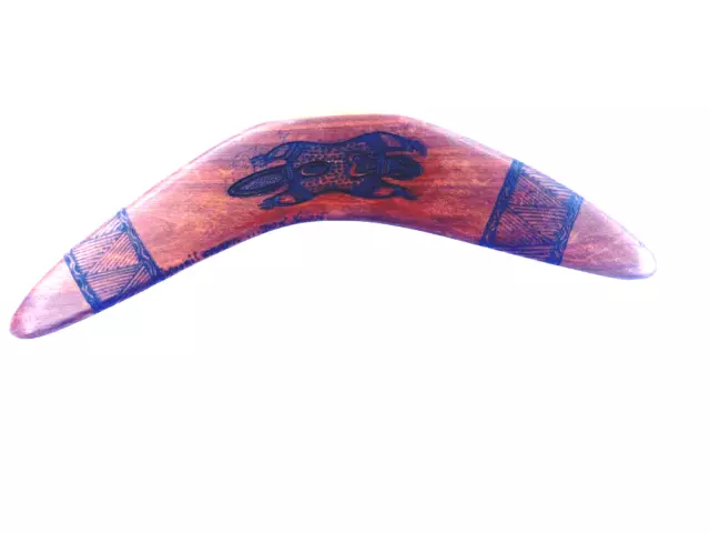 Australian Koori Craft Don Nolan Carved Wood Boomerang 18"