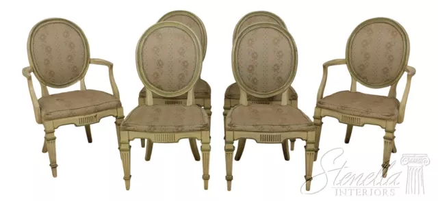 L57976EC: French Louis XVI Style Paint Decorated Dining Room Chairs L57976EC: French Louis XVI Style Paint Decorated Dining Room Chairs