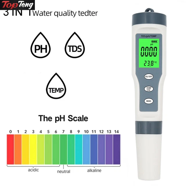 3 In 1 Digital PH TDS TEMP Waterproof Water Quality Meter Tester Test Pen Tool