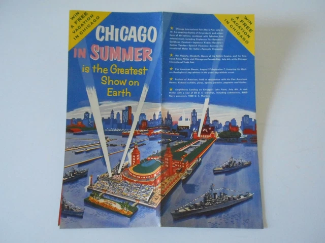 1959 CHICAGO International TRADE FAIR Queen Elizabeth Visit Brochure White Sox