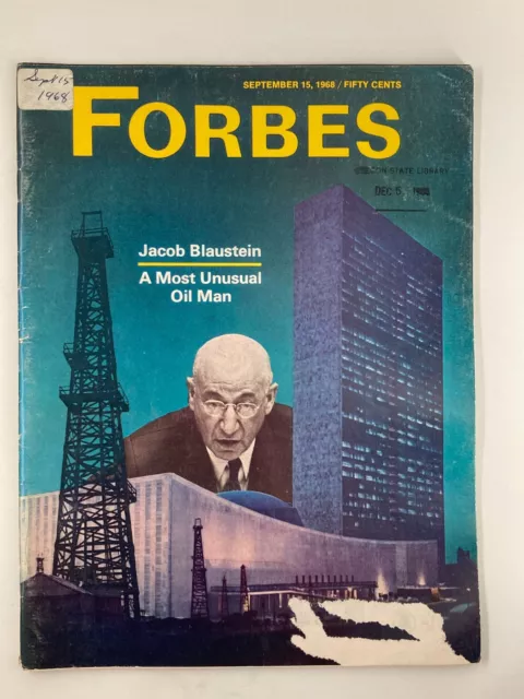 VTG Forbes Magazine September 15 1968 Jacob Blaustein A Most Unusual Oil Man