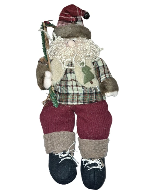 Santa Sitting Christmas Decoration 30cm High Bell On Hat
