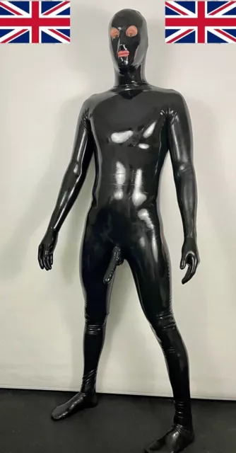 5’ 10” - 6’ 1” (185-190cm)  COVERAGE MENS LATEX RUBBER GIMP CATSUIT (xl)