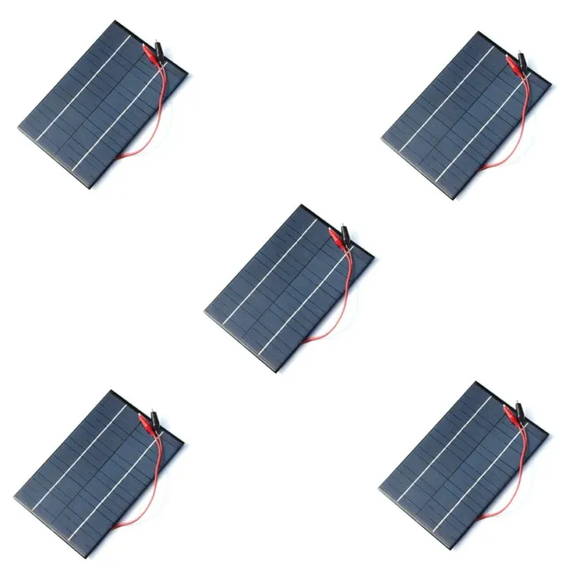 5X 4.2W 18V Solar Cell Polycrystalline Solar Panel+Crocodile Clip for Charg L6J6