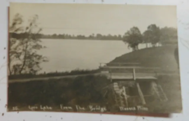 Waseca Minnesota Real Photo Post Card Loon Lake From The Bridge Early 1900S