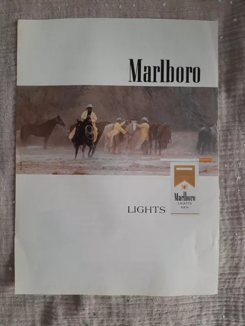 Publicité de presse ancienne Marlboro de 1989 - Tobacco old paper ad.