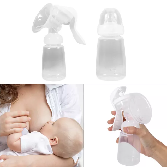 Extractor de mama portátil de 150 ml con botella de lactancia materna manual de silicona y
