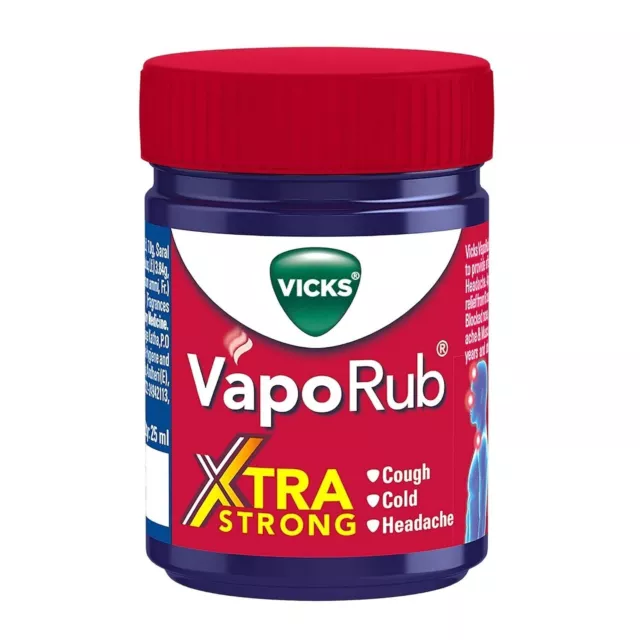 Vicks VapoRub Xtra Strong pour la toux, le rhume et les maux de tête - 25...