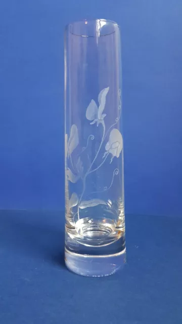 Vase mit Blumen-Gravur / Schwedisches Design Vintage 20 cm