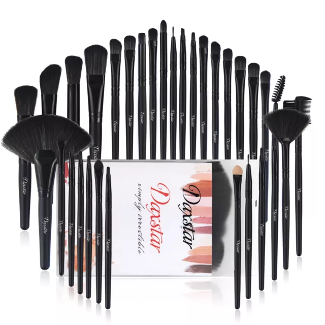 Kabuki Make up Brushes Powder Foundation Blender Brushes &Black PVC Bag 32Pcs