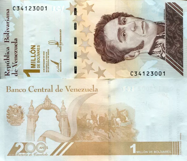 VENEZUELA 1 Million Bolivares Banknote World Paper Money Currency Pick pNEW 2020