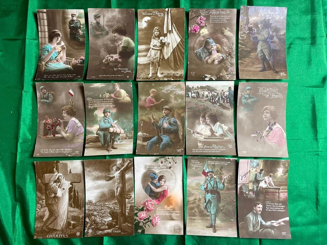 Lot De 15 CPA Patriotiques - Militaria Poilus WW1 Guerre 1914 18 patriotique
