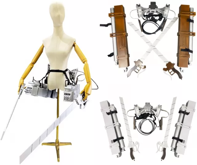 Attack on Titan Cosplay 3D Maneuver Gear Sets with PVC Blade DIY Wearable Props