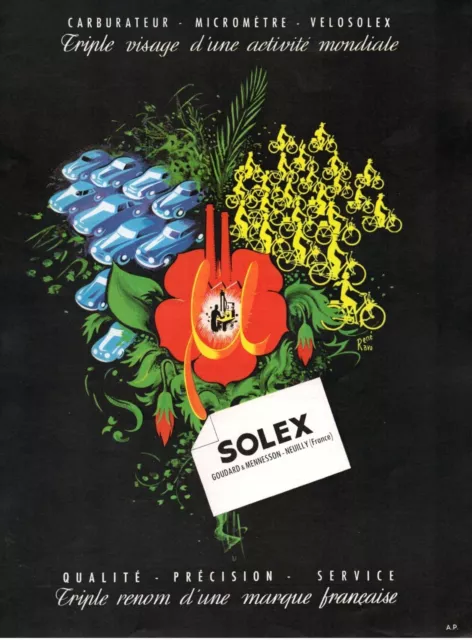 ▬► PUBLICITE ADVERTISING AD SOLEX Carburateur Vélosolex René RAVO 1954