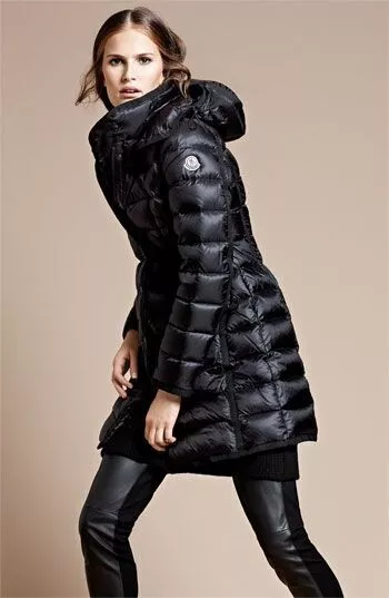 $2,500 Moncler Hermine Grosgrain Trim Quilted Down Puffer Coat Black Sz 3 Large