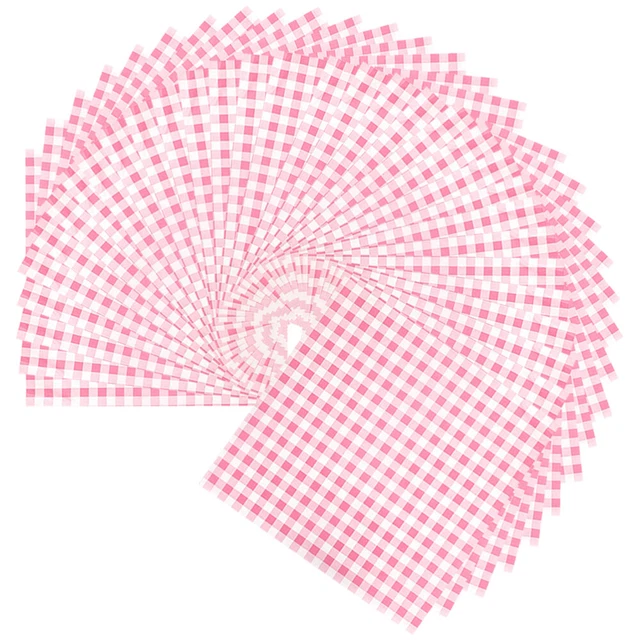 100 Sheets Food Wrap Paper Checkered Deli Paper Liner Oil-Proof Sandwich