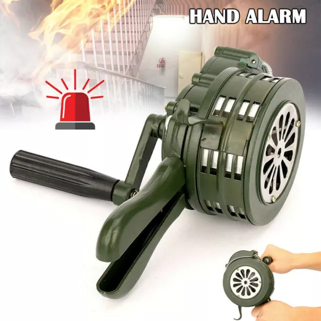 Hand Crank Siren Horn Handheld Loud 110dB Metal Manual Operated Air Raid Alarm