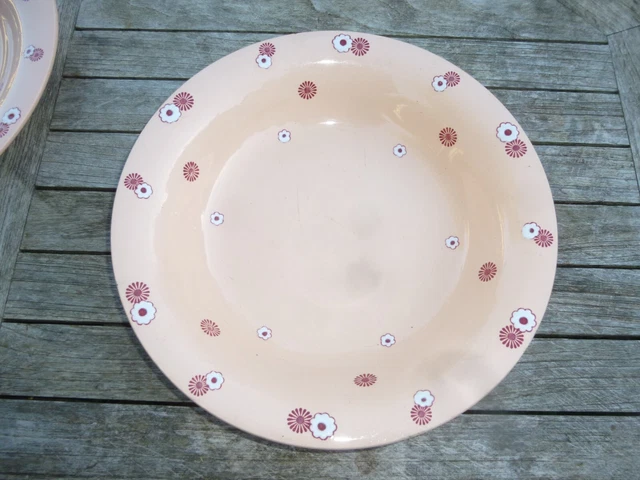 pièce de Service de Table Ancien Plat rond creux faience LONGWY