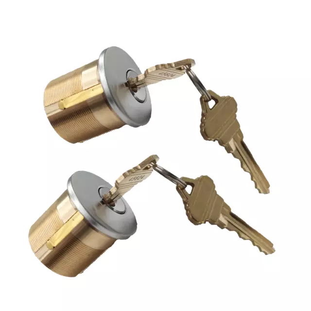 2Set Mortise Lock SC1 KD Cylinders Adams Rite 4Keys For Store Front Door Brass