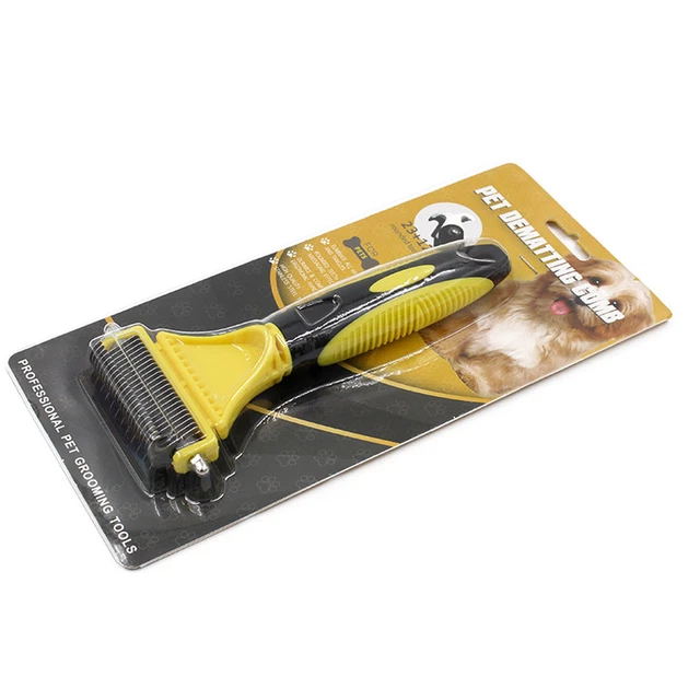 Pet Dog Cat Hair Fur Shedding Trimmer Grooming Dematting Rake Comb Brush Tool 4