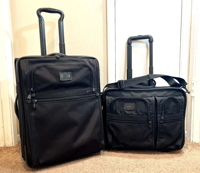 Used TUMI T-TECH Carry On Set 22” Suitcase 5722GRY & 5664D 18” Laptop  Briefcase