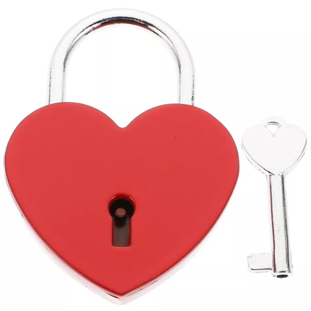 2 PC Luggage Lock Padlock Mini Safety Heart Shaped Key Multifunction