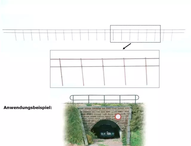 Sommerfeldt H0: Geländer, 300 x 0,7 mm verschweißter Draht (SO 102) - NEU + OVP