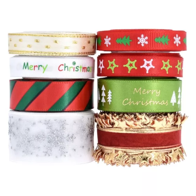 Christmas Decoration 8 Patterns Ribbon Grosgrain Ribbon For Craft Supplies