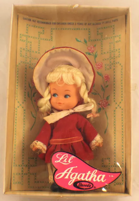 Vintage Uneeda Doll Mib Lil Agatha-Hong Kong Early Americana Collection