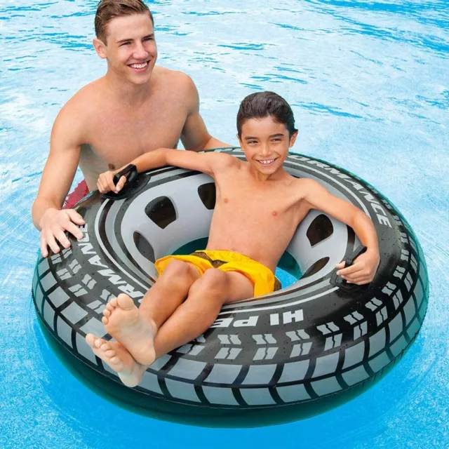 Flotador Hinchable Intex forma Neumatico rueda,Ø 114cm,parche reparacion,piscina