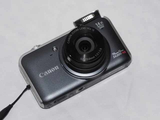 Canon PowerShot SX220 HS fotocamera digitale - grigio - buone condizioni + batterie 4x