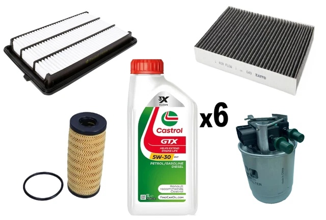 KIT TAGLIANDO ORIGINALE RENAULT KADJAR DAL 2014 1.5 DCI 4 FILTRI