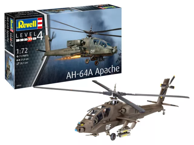 Revell 03824 Hubschrauber AH-64A Apache Plastik Modellbausatz 1:72 NEU