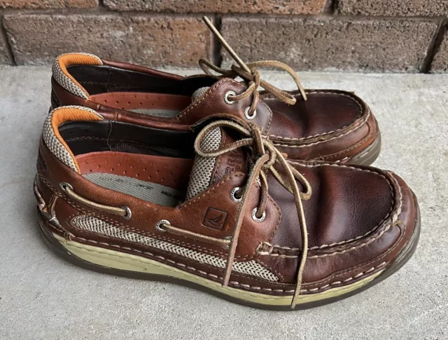 Sperry Top Sider Shoes Mens 9 W Brown Ch196 Lace Up