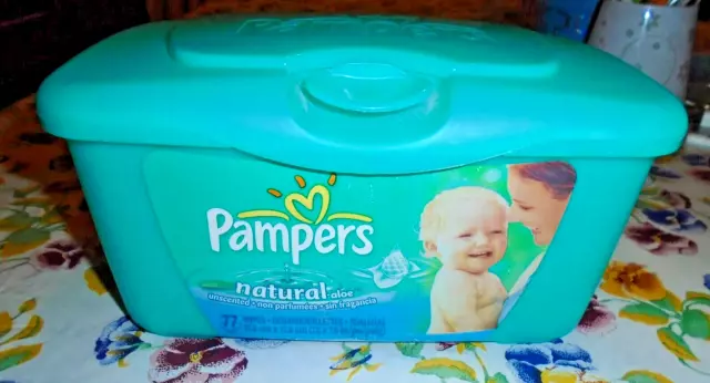 Pampers Baby Wipes Dispenser Empty Pop Up Container Green