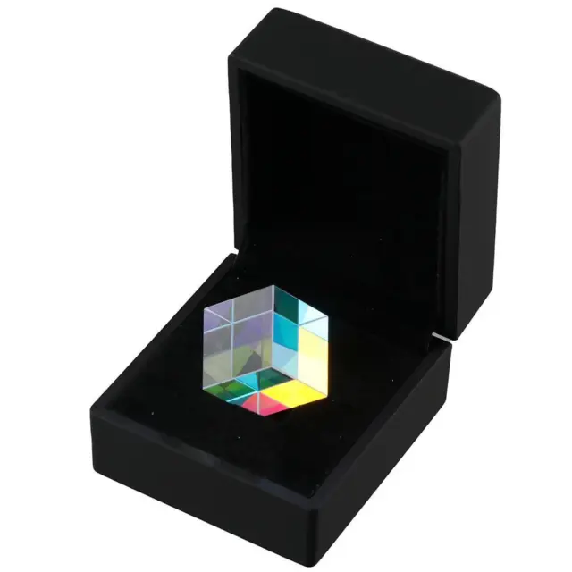 Prisma de cubo X dicroico transparente vidrio óptico pequeño física y decoración