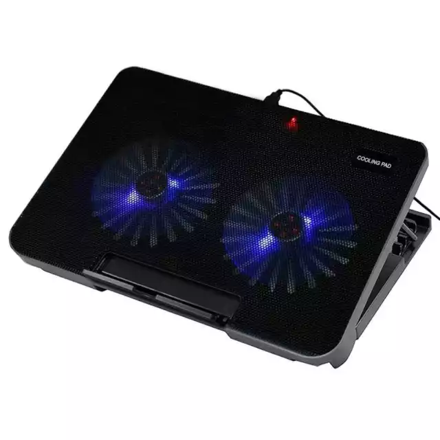 Base de Refrigeracion para portatil Laptop hasta 17'' USB 2 Ventiladores Luz Led