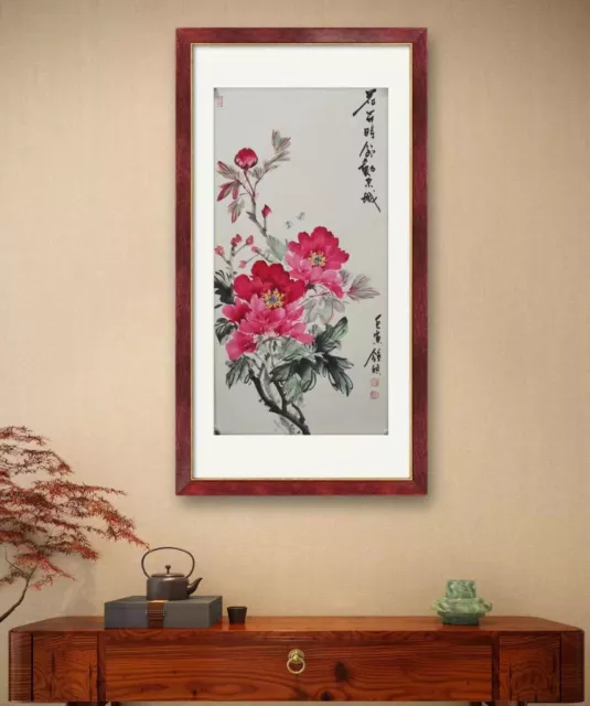 handmade chinese painting on paper :花开时节动京城