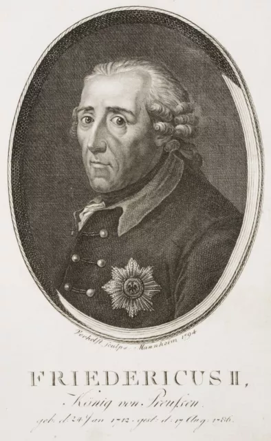 E. VERHELST (1733-1818), Friedrich der Große,  1794, KSt. Klassizismus Porträt