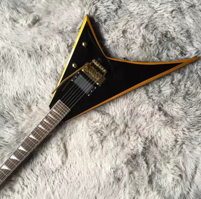 Custom Electric Guitar Jack Black FR Bridge Gold Binding 24 Frets Free Shipping 2
